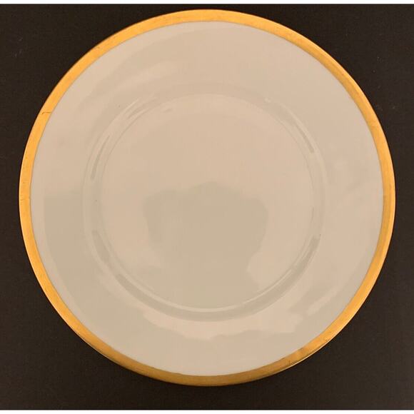 Vintage Hutschenreuther Favorite 10 1/8" Dinner Plate White with Thick Gold Band - Picture 1 of 5